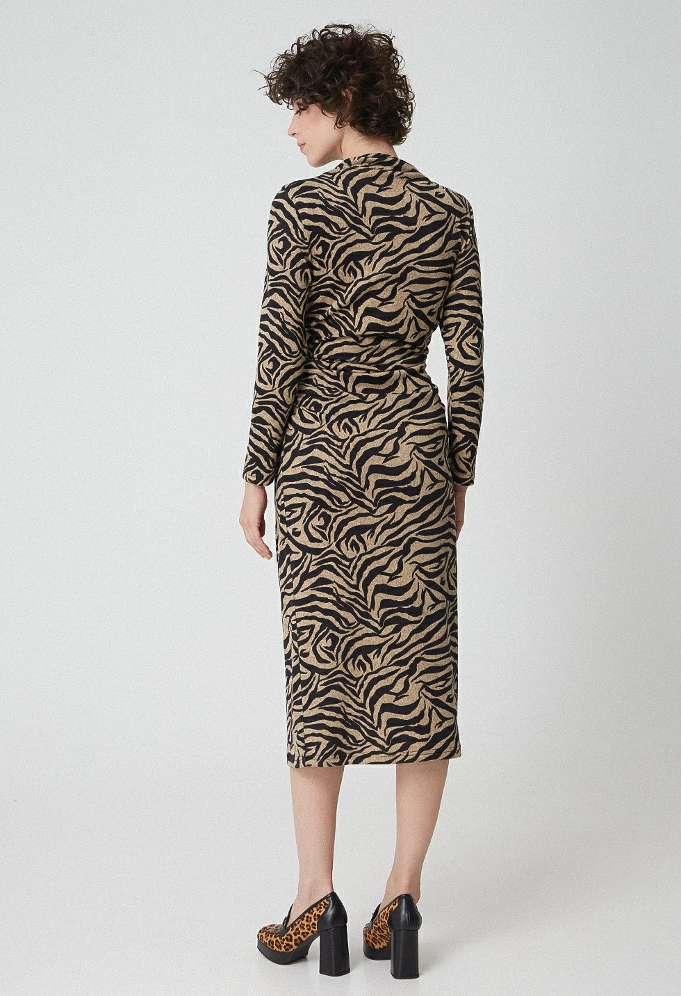 Φόρεμα animal print με σούρες, DÉSIRÉE image 1