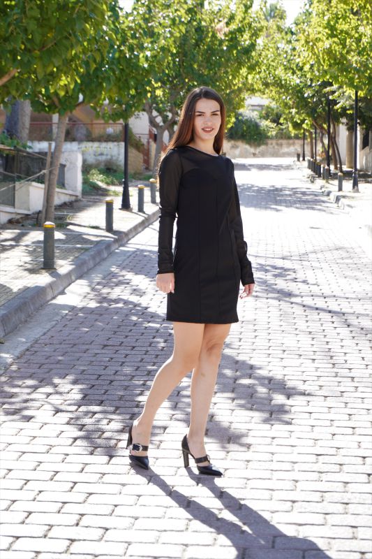 Mini Διάφανο Φόρεμα, Μαύρο